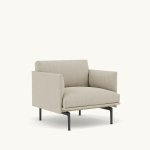 Fotel Outline Studio Chair niski czarna podstawa  – Muuto