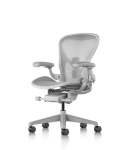 Krzesło biurowe Aeron Mineral size C, wsparcie lędźwi AJ: regulacja góra - dół - Herman Miller 