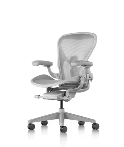 Krzesło biurowe Aeron Mineral size C, wsparcie lędźwi AJ: regulacja góra - dół - Herman Miller 