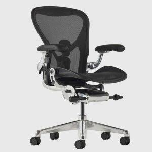Krzesło biurowe Aeron Onyx size B Polished Aluminium Base - Herman Miller C7