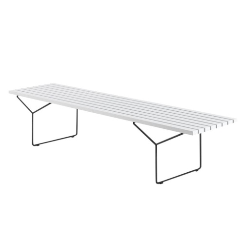 Bertoia Outdoor Bench black rilsan white slats-ławka ogrodowa Bertoia czarna podstawa białe listwy-Knoll (1).jpg