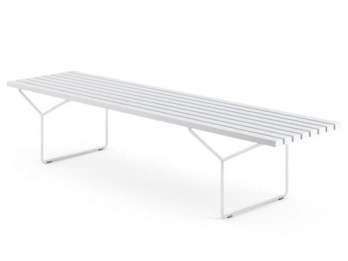 Bertoia Outdoor Bench white rilsan white slats-ławka ogrodowa Bertoia białapodstawa białe listwy-Knoll.jpg