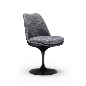 Krzesło Tulip™ Chair Saarinen czarny z tapicerowanym siedziskiem i obrotową podstawą - Knoll