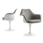 Fotel Tulip™ Armchair Saarinen biały z tapicerowanym siedziskiem - Knoll