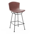 Bertoia-counter height stool-black rilsan-structure-leather-dark brown-full cover-knoll.jpg