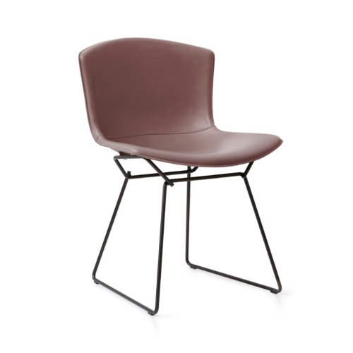 Bertoia-side-chair-black rilsan-structure-leather-dark brown-knoll.jpg