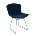 Bertoia-upholstered-side-chair-polished chrome-structure-Knoll velvet-aviator-upholstery-knoll.JPG