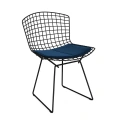 Bertoia-side-chair-black rilsan-structure-Knoll velvet-aviator-seat-pad-knoll.JPG