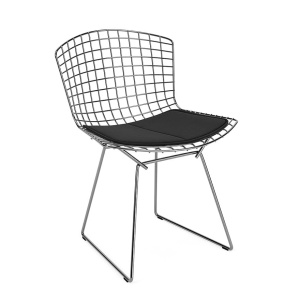 Krzesło Bertoia Side Chair z poduszką siedziska, chromowna podstawa - Knoll