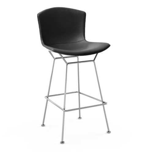 Bertoia-barstool-polished chrome-structure-leather-black-full cover-knoll.jpg