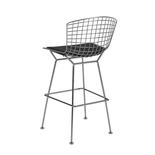 Bertoia-bar stool-polished chrome-structure-tonus-black-seatpat-knoll_2.JPG