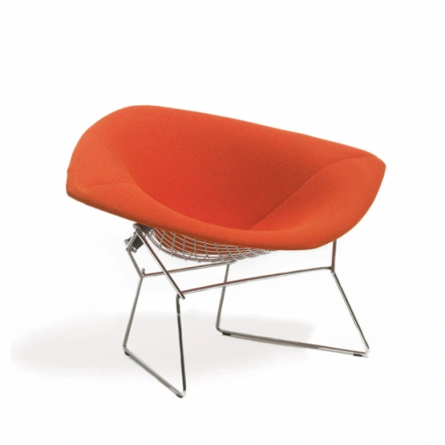 Bertoia-Large-Diamon-chair-polished chrome-structure-orange-cover-knoll.webp
