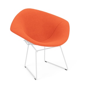 Fotel Bertoia Diamond™ armchair tapicerowany, biała podstawa - Knoll