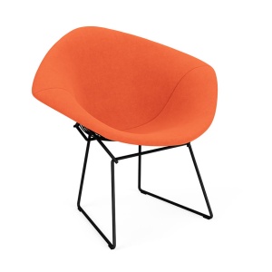 Fotel Bertoia Diamond™ armchair tapicerowany, czarna podstawa - Knoll