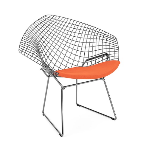 Bertoia-diamond-chair-polished chrome-structure-ultrasuede-poppy-seatpad-knoll.JPG