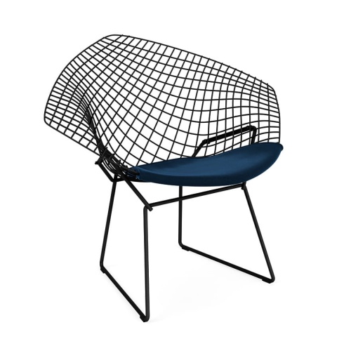 Bertoia-diamond-chair-black rilsan-structure-knoll velvet-aviator-seatpad-knoll.JPG